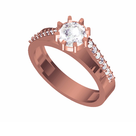 18KT Rose Gold Italian ladies Designer Ring