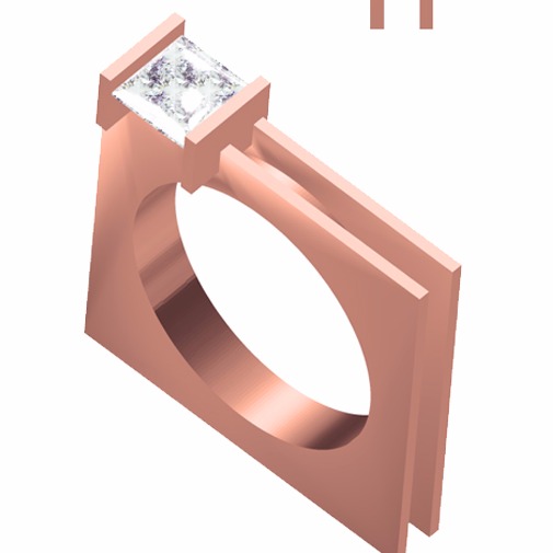 18KT Rose Gold Ladies Italian Traditional Ring