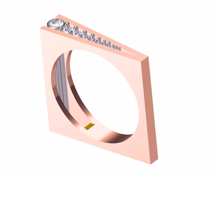 18KT Rose Gold Ladies Italian Prong Charming Ring