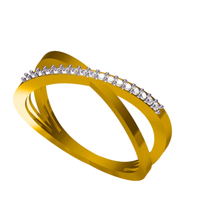 18KT Yellow Gold Italian Designer Ladies Ring