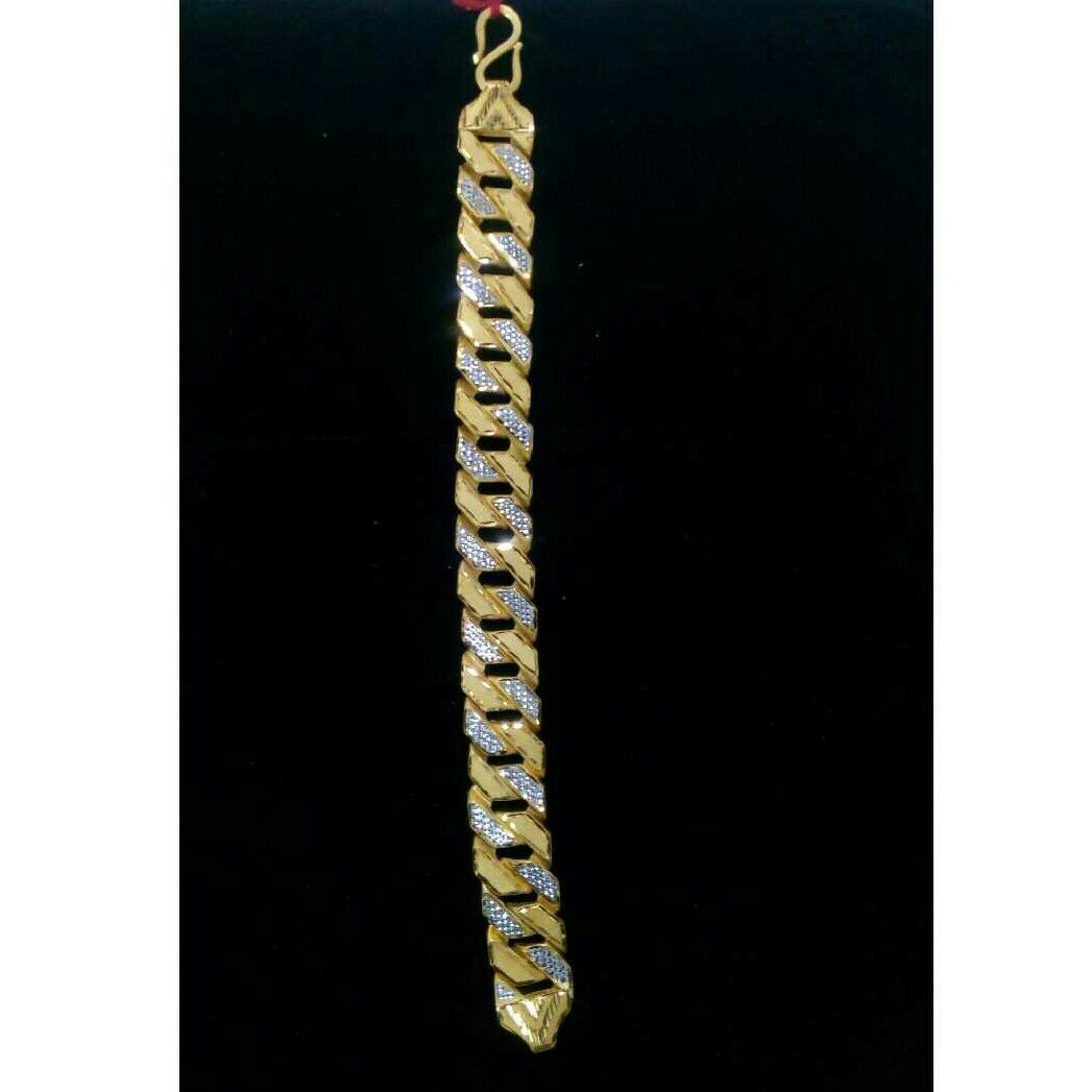 22K / 916 Yellow Gold Handmade Gents Bracelet ( Lucky )