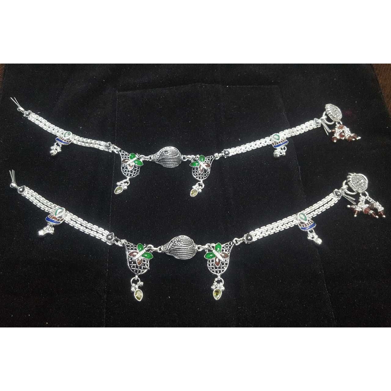 Silver Ladies Indian Designer Modern Oxidised Payal
