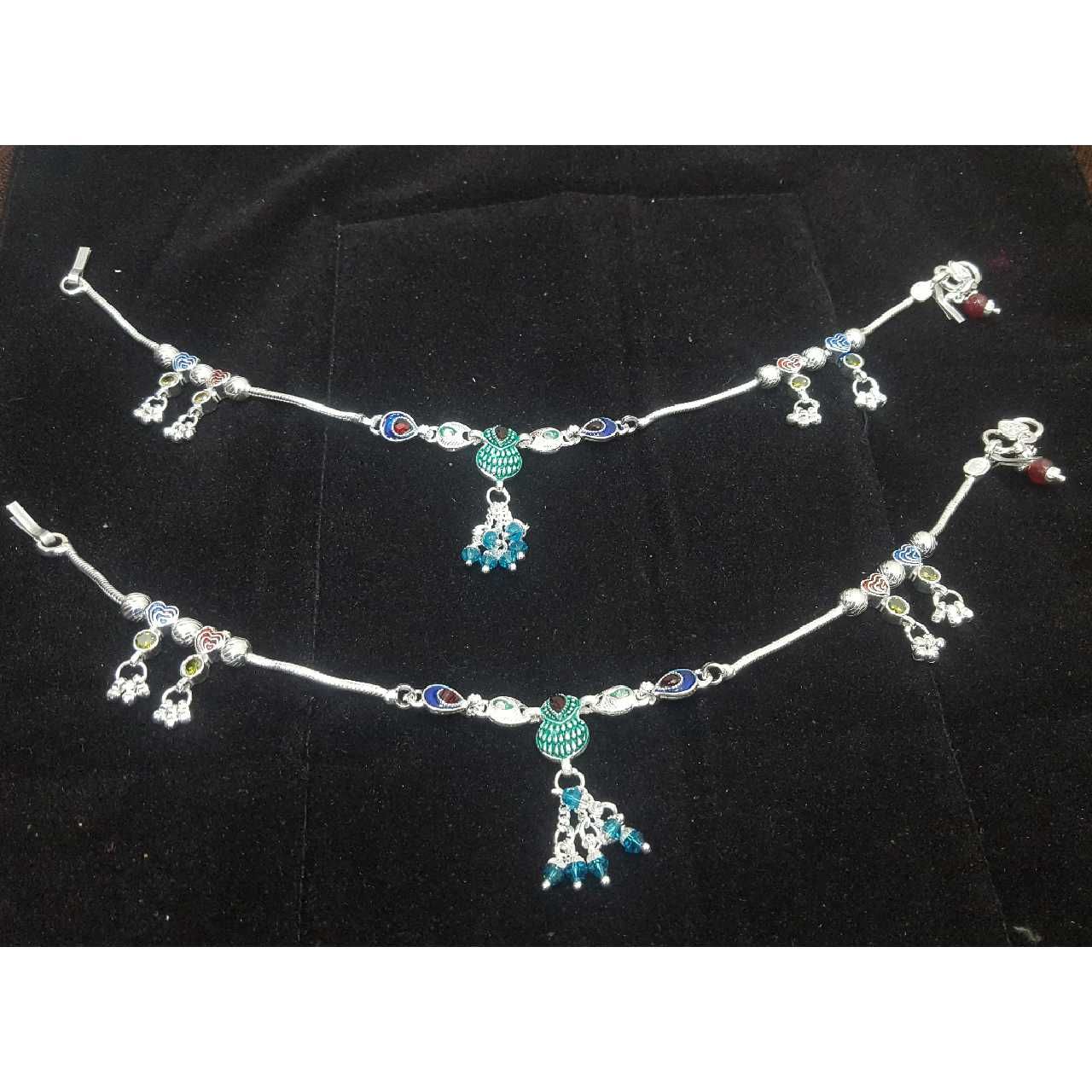 Silver Ladies Indian Fancy Oxidised Payal