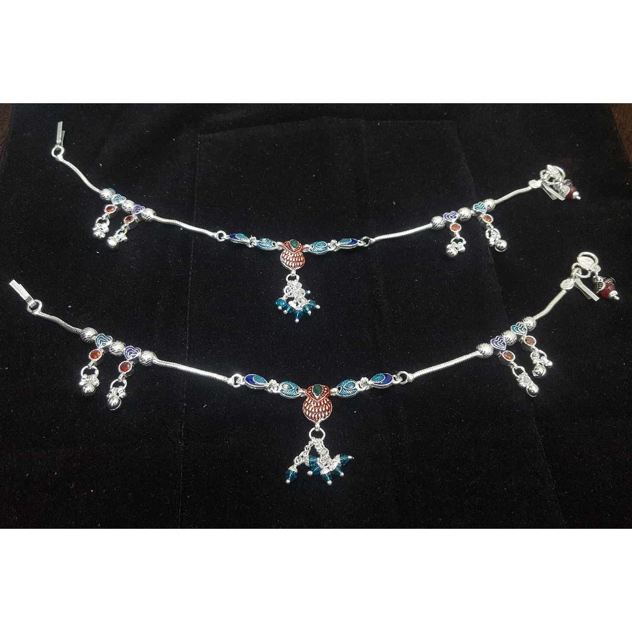 Silver Ladies Indian Oxidised Shiny Payal
