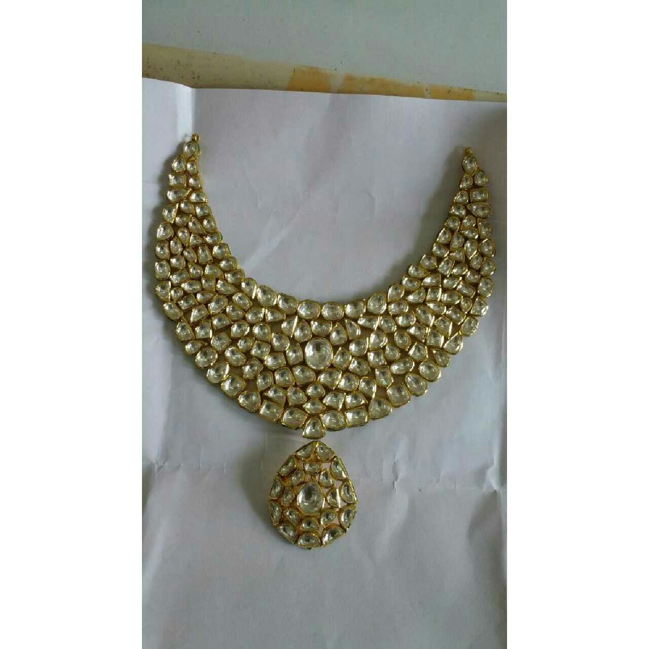 Gold Designer Studded Necklace Set
