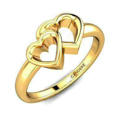 Gold Heart Shaped Modern Ring