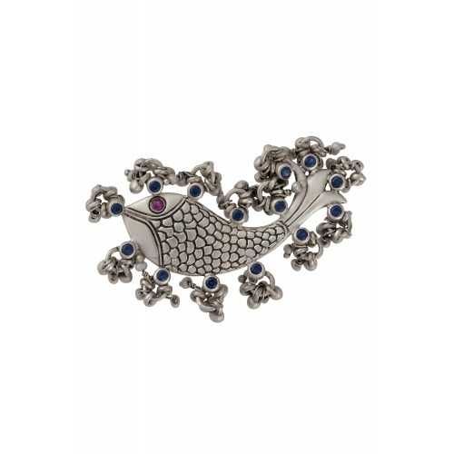 925 Oxidise Silver Fish Ring
