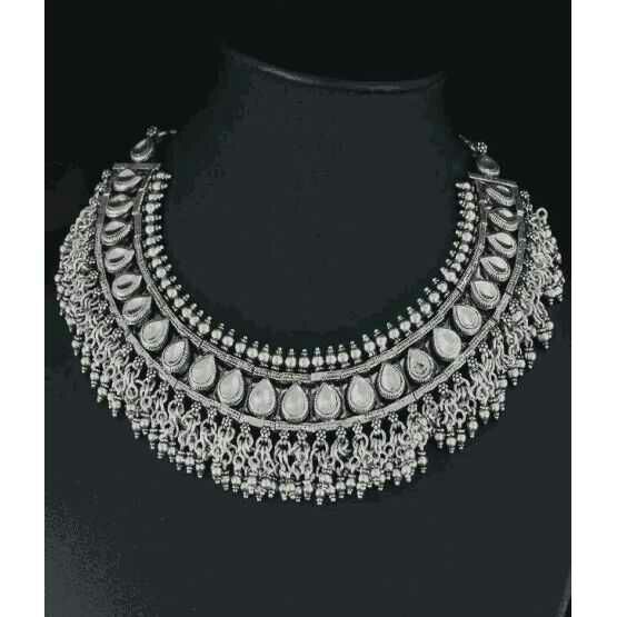 Silver Designer Necklace White