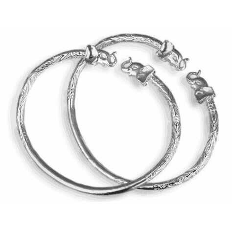 Silver Elephant Design Kada