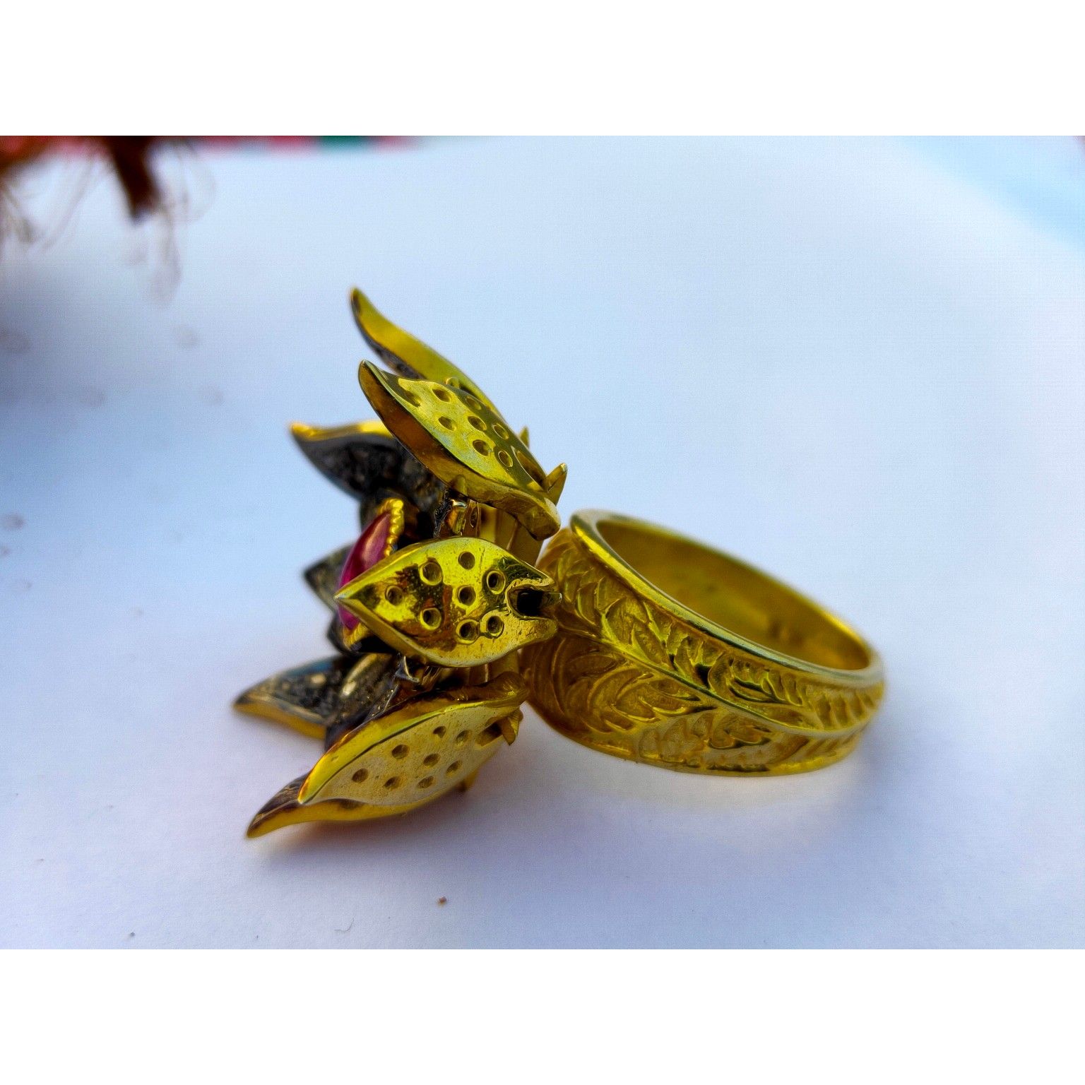 Lotus Shaped Diamond Ring - Image 2