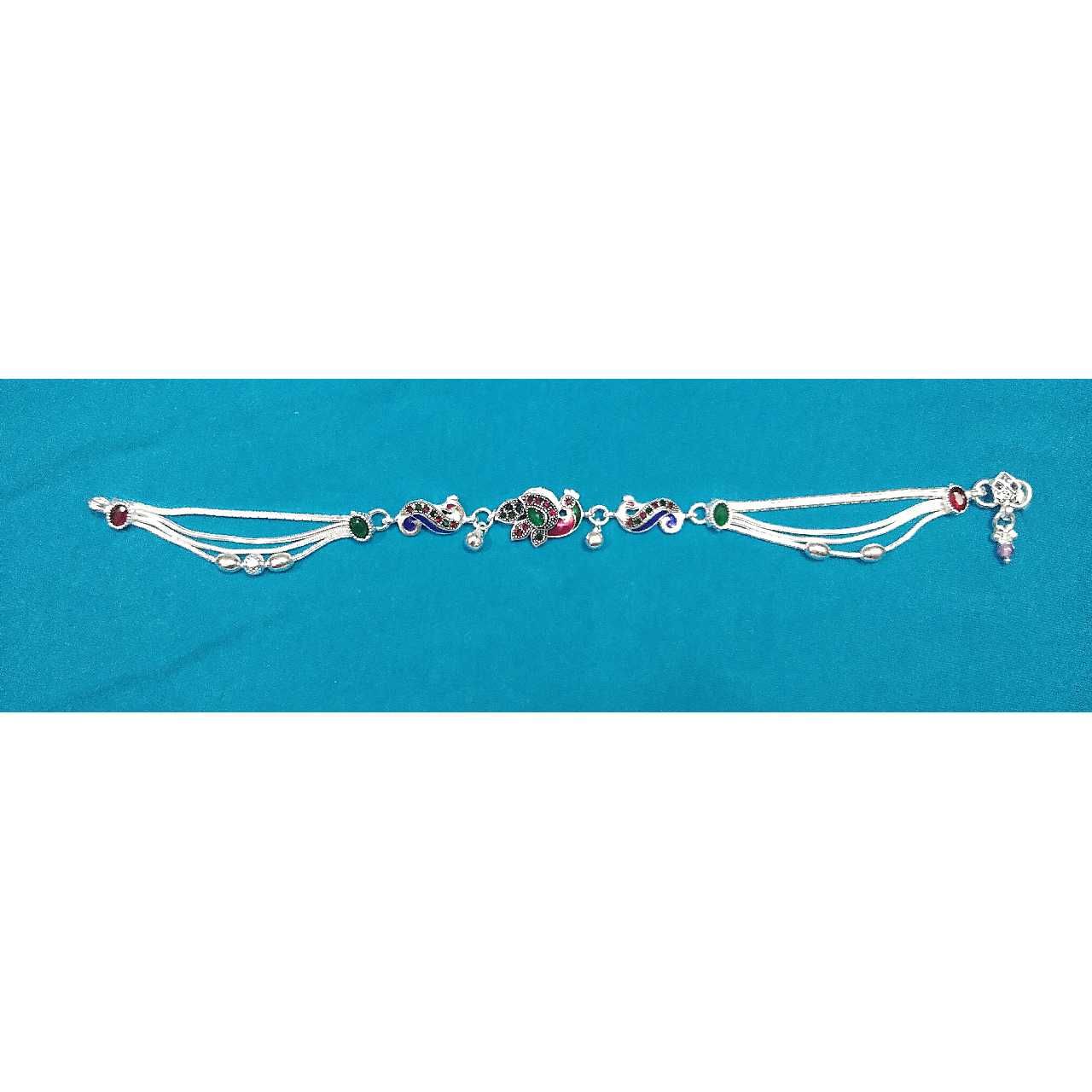 Silver Ladies Rhodium Charming Payal (Anklet)