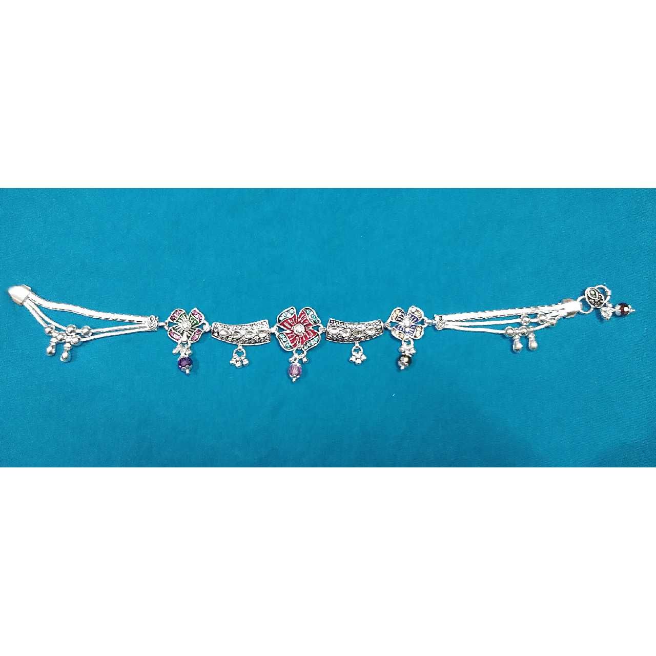 Silver Ladies Rhodium Oxidised Modern Payal