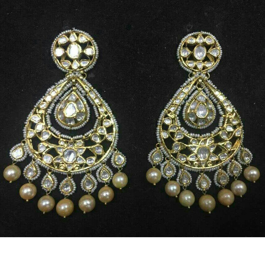 Gold Artificial Ladies Designer Earrings