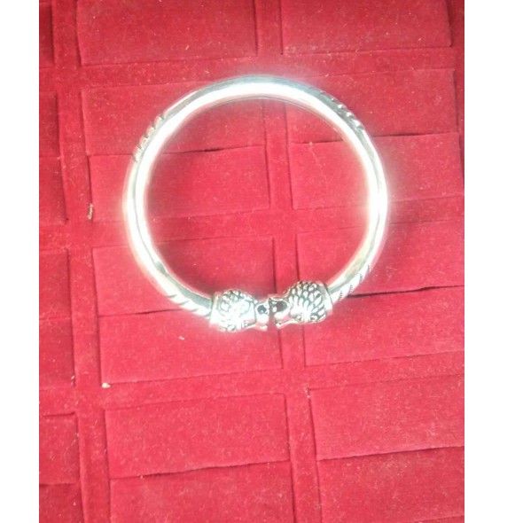 Fancy Silver Kada White