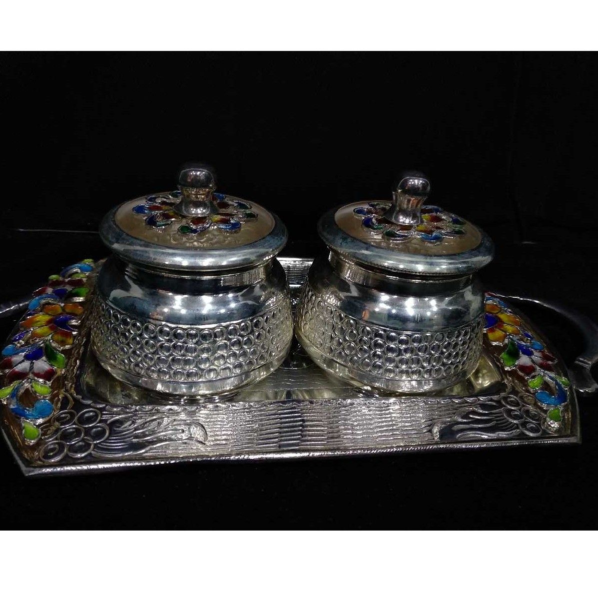 Indian Silver Attractive Plate Set