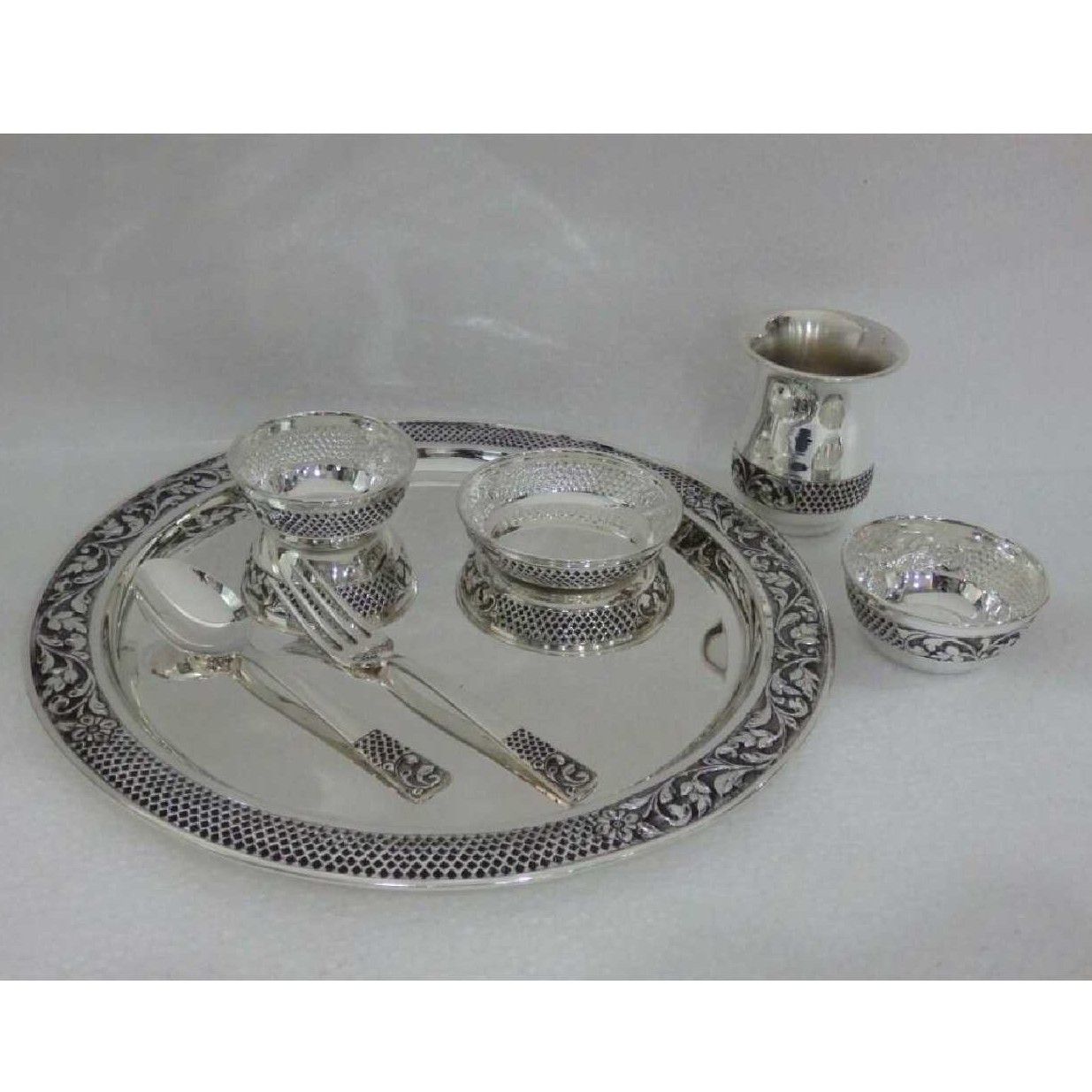 Silver Indian Stylish Utensil Dinner Set