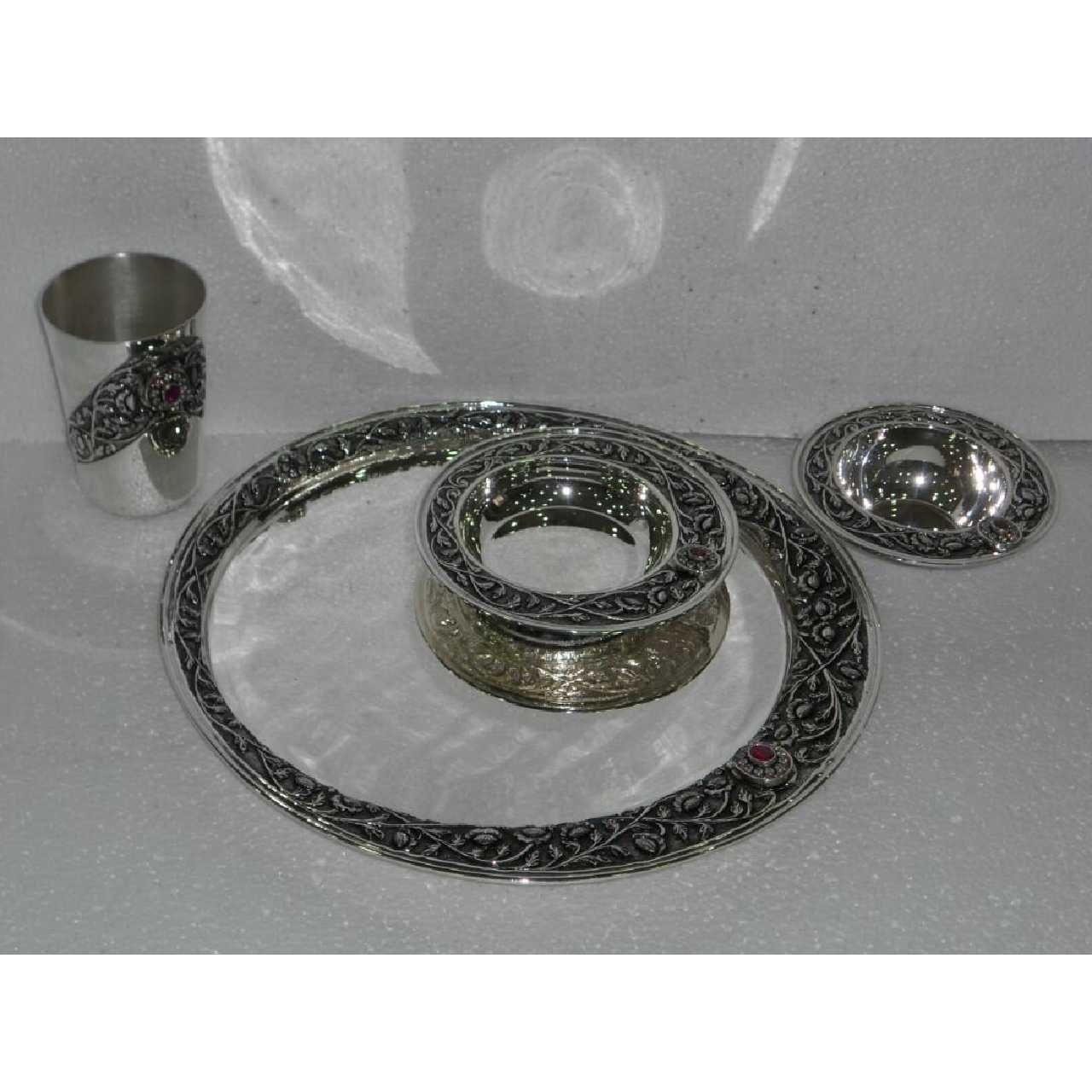 Silver Utensil Indian Dinner Set
