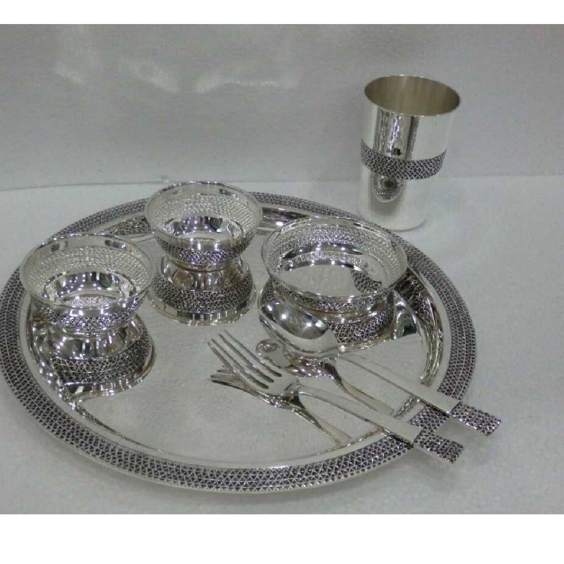 Silver Utensil Indian Dinner Set