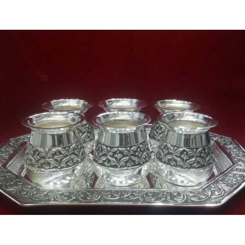 Silver Fancy Indian Glass Set