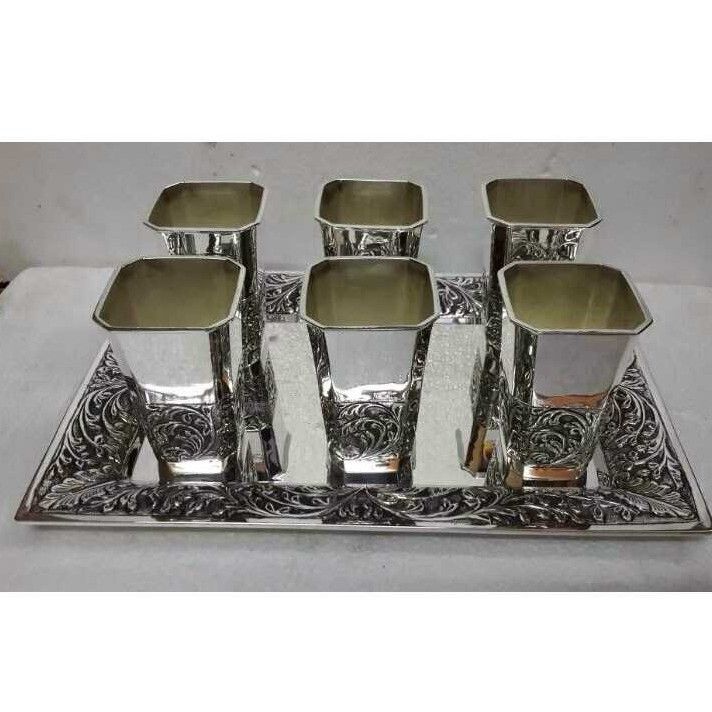 Silver Indian Fancy Glass Set