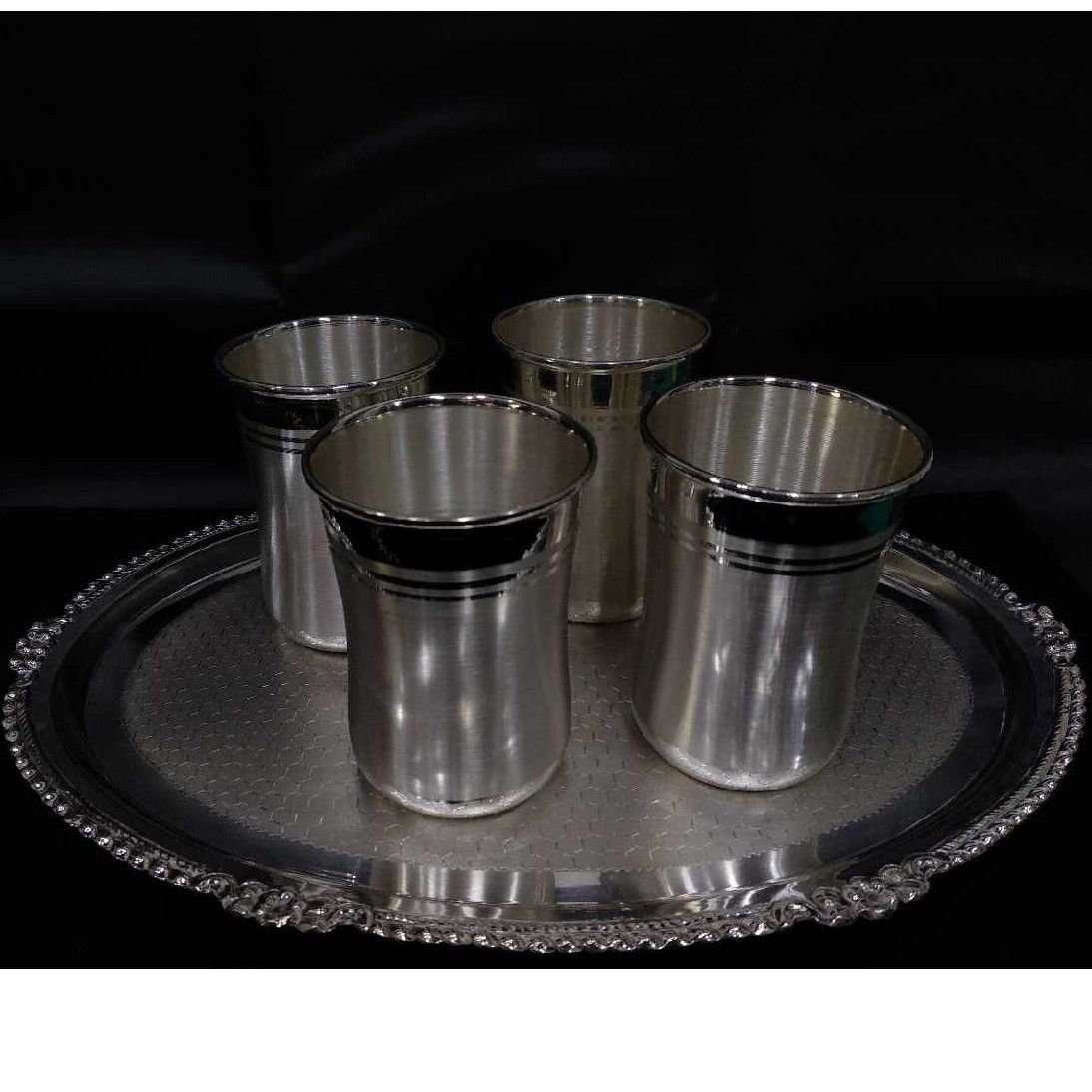 Silver Indian Glass Set