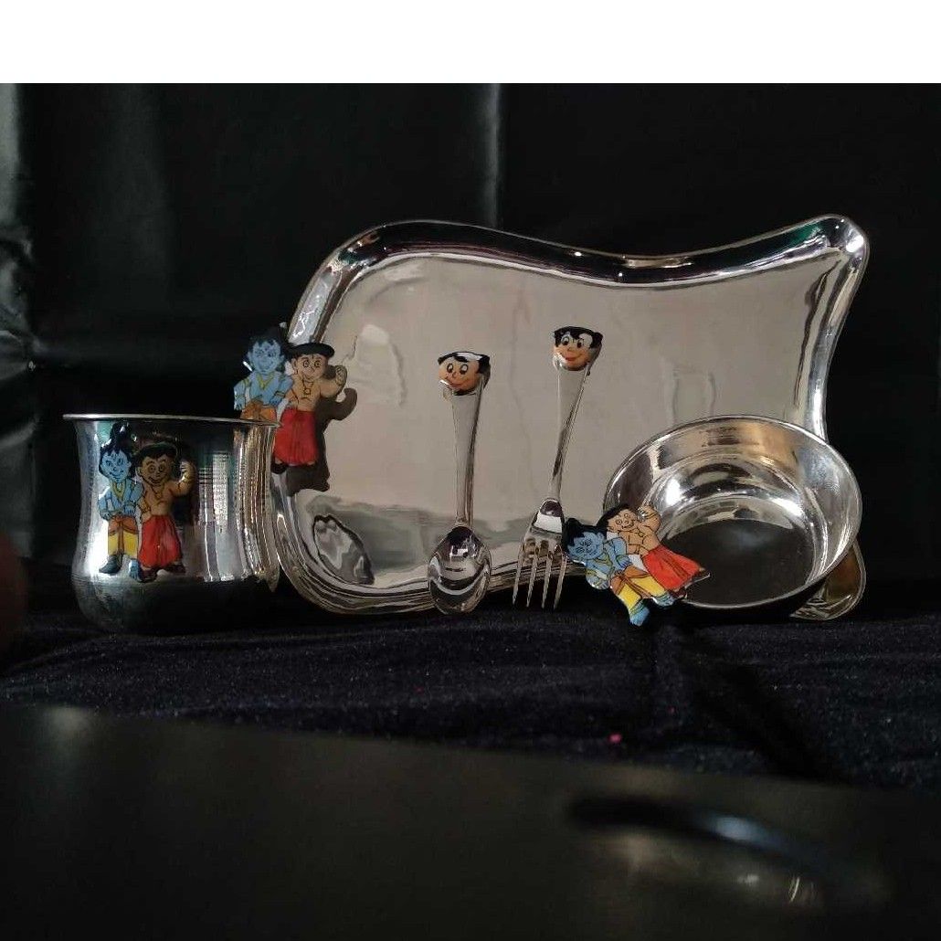 Silver Fancy Chota Bheem Dinner Set
