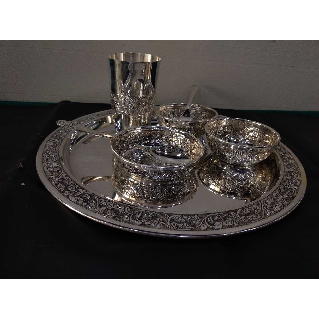 Fancy Indian Silver Dinner Set