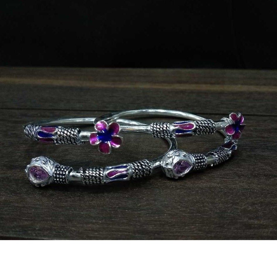 Silver Ladies Indian Fancy Studded Kadli
