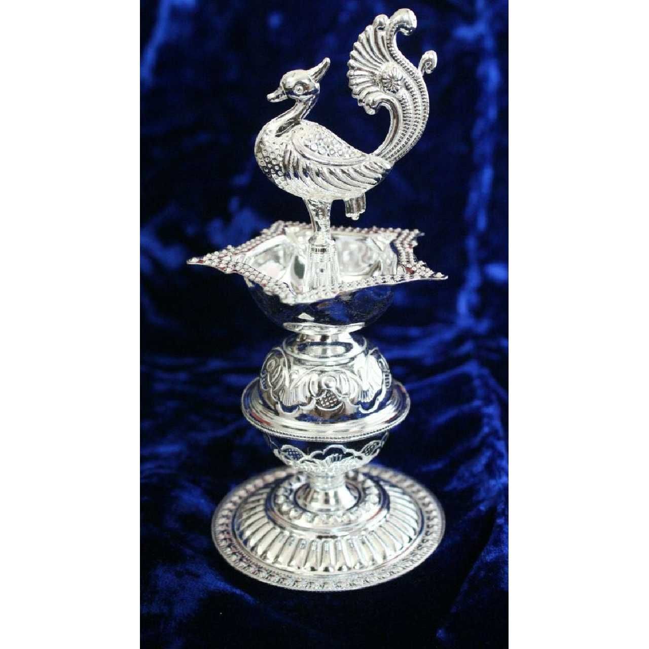 Silver Antique Deepak Stand - Image 2