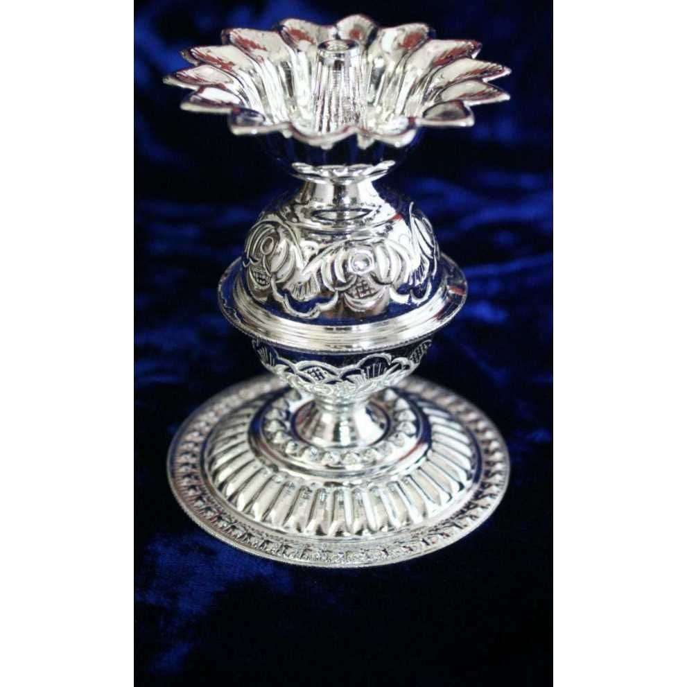 Silver Antique Deepak Stand