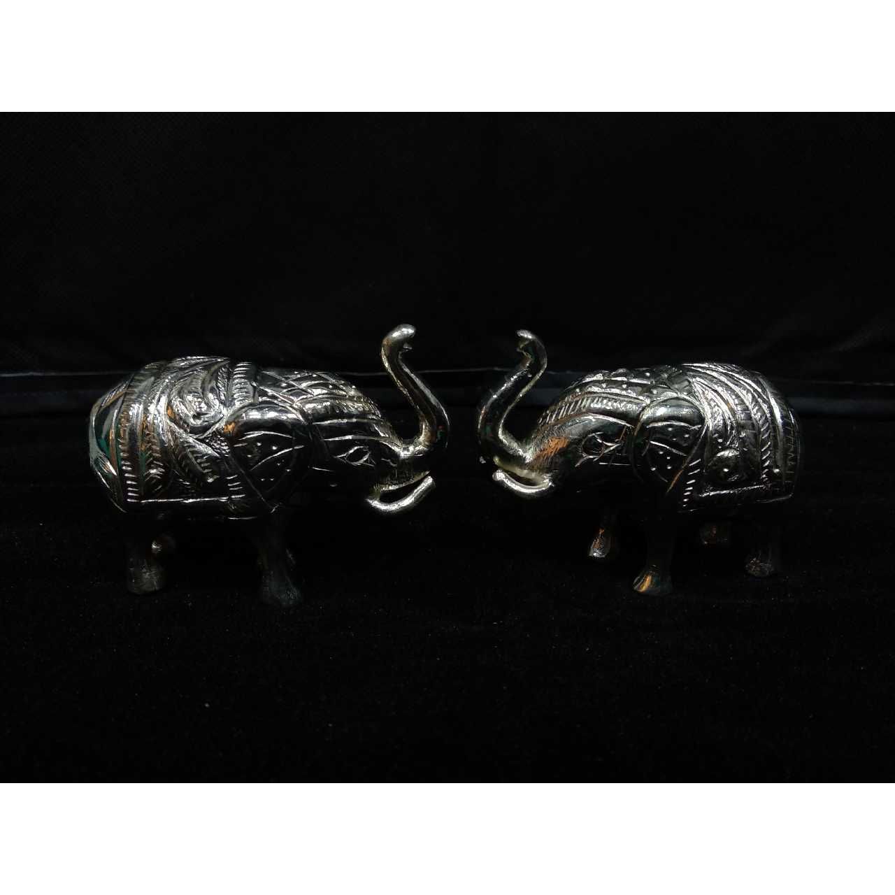 Silver Designer Indian Elephant Showpiece