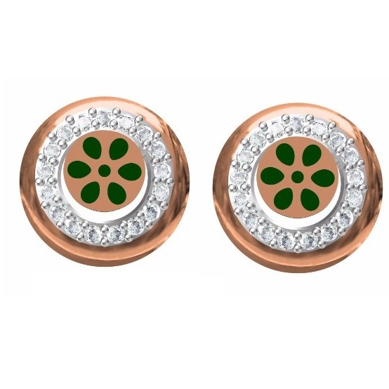 18K / 750 Gold V prong Fancy Meena Earrings