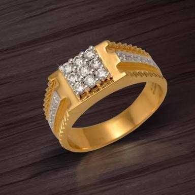 916 Yellow Gold Diamond Ring For Gents