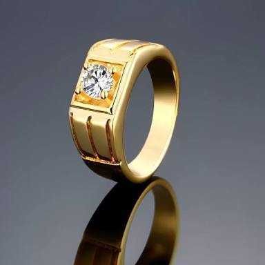 916 Gold Diamond Gents ring