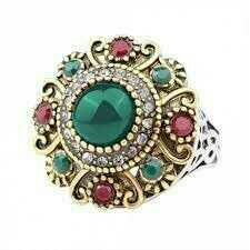 925 Silver Multi color Stone  Ring