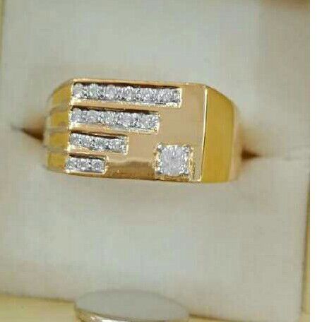 916 Sterling Gold Diamond Gents Ring