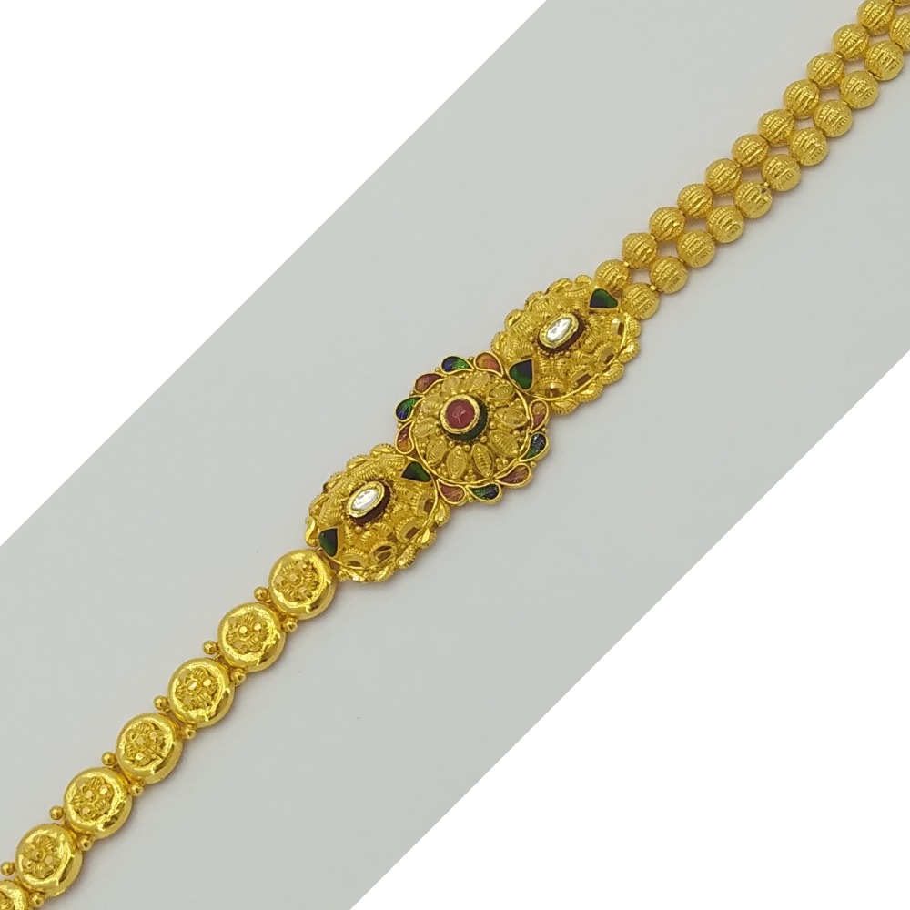 22KT Yellow Gold Ladies Fusion Kundan Loose Bracelet (Lucky)