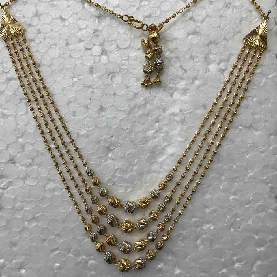 22KT Yellow Gold Ladies Vertical 4 Line Trendy Mala