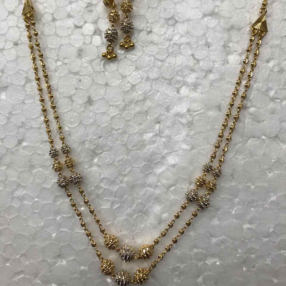 22KT Yellow Gold ladies Vertical Indian Stylish Mala