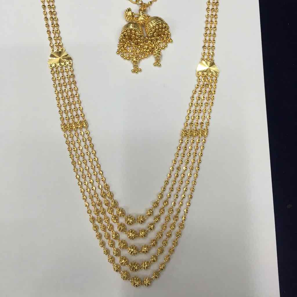 22KT Yellow Gold Ladies Vertical 5 Line Mala