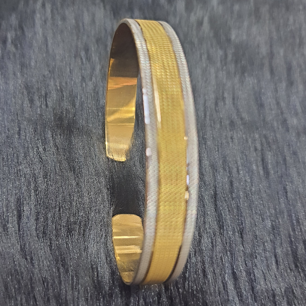 916 Yellow Gold Gents Bracelet with Rodium
