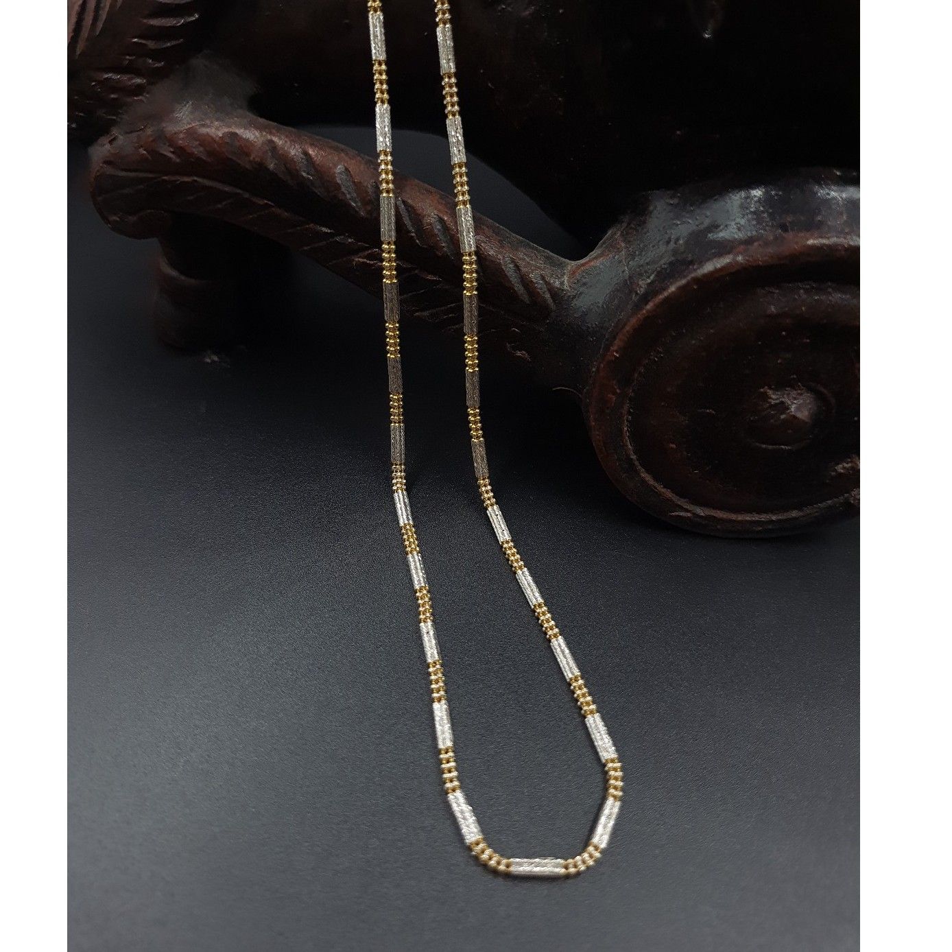 22 CT Yellow Gold Important Chain With Rodium