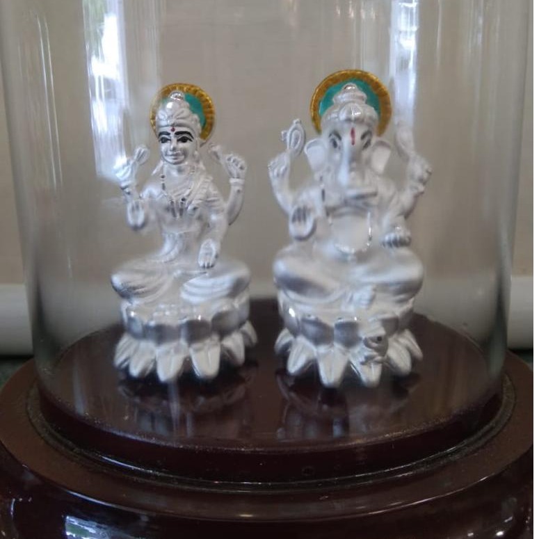 925 Silver Hallmark Gnaesh ji & Laxmi Ji Murti