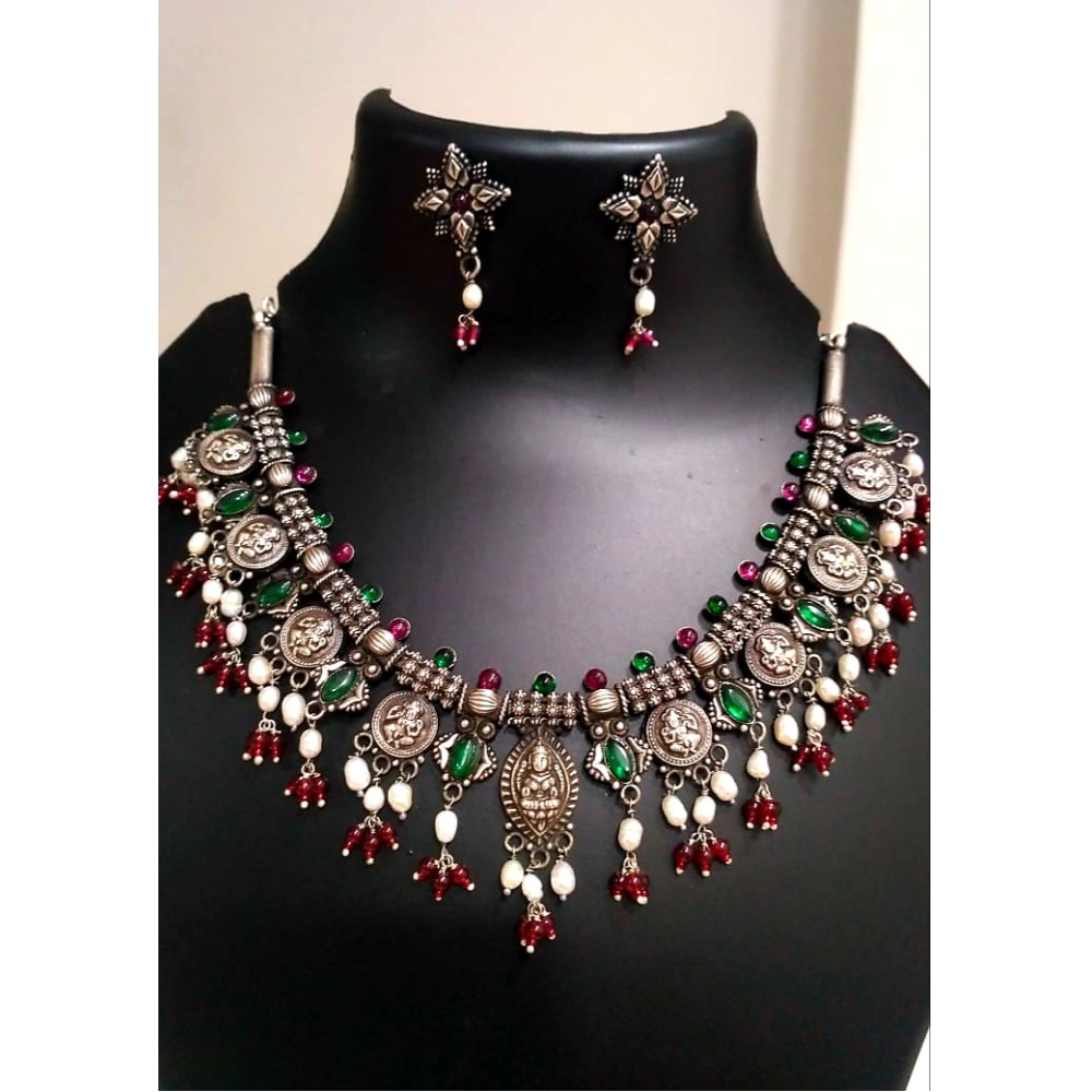 925 Silver Antique traditional Necklace Set VJ-N001