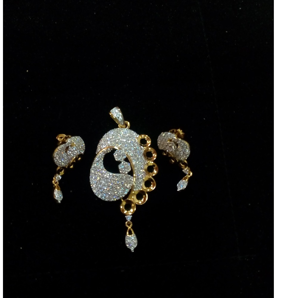 22K/916 Gold CZ designer pendant set