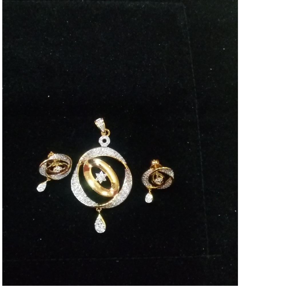 22K/916 Gold CZ ladies pendant set