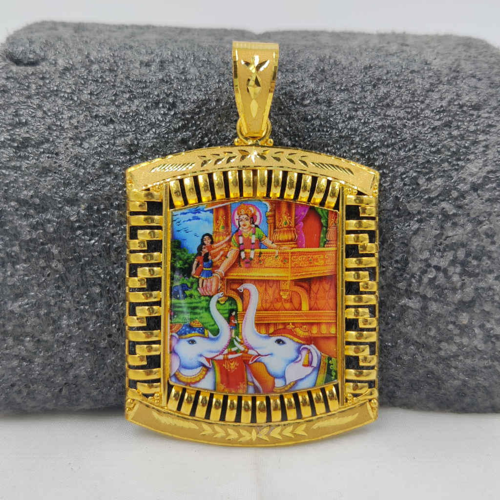 916 Gold Fancy Gent's Shakti Maa Photo Pendant