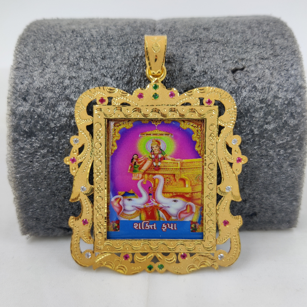 916 Gold Fancy Gent's Shakti Maa Photo Pendant