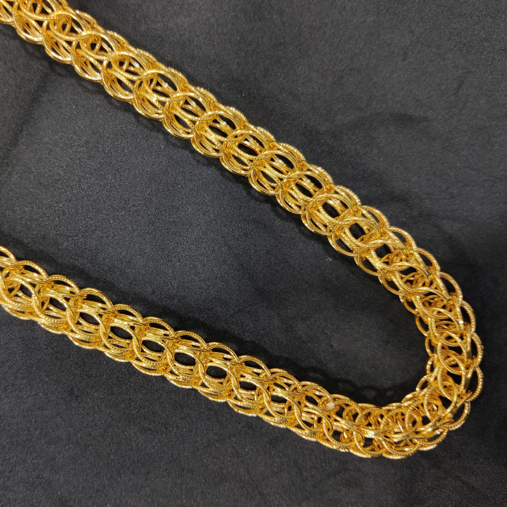 916 Gold Fancy Gent's Hollow Chain