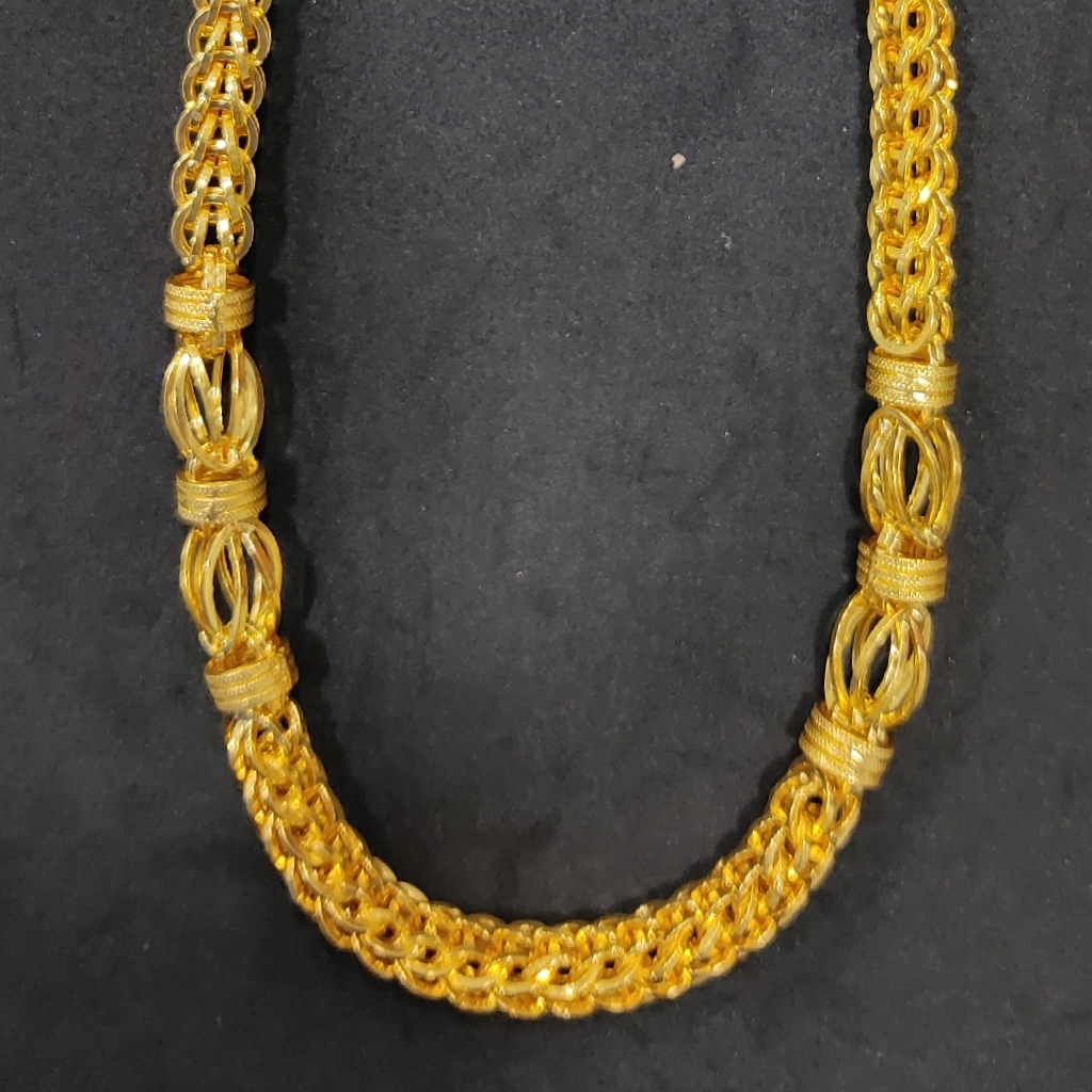 916 Gold Fancy Gent's Hollow Chain